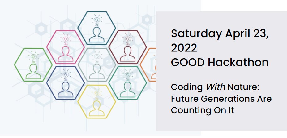 April 23/22 #GOOD22 Free Hackathon 9-5 EST join anytime bit.ly/3k8GAsl pitches include beginner #DataAnalysis skills analyzing 211 service data, exploring open energy data models, cloud 3D maps for Resilient Asset Management &amp; data storytelling using #StoryMaps #OpenData