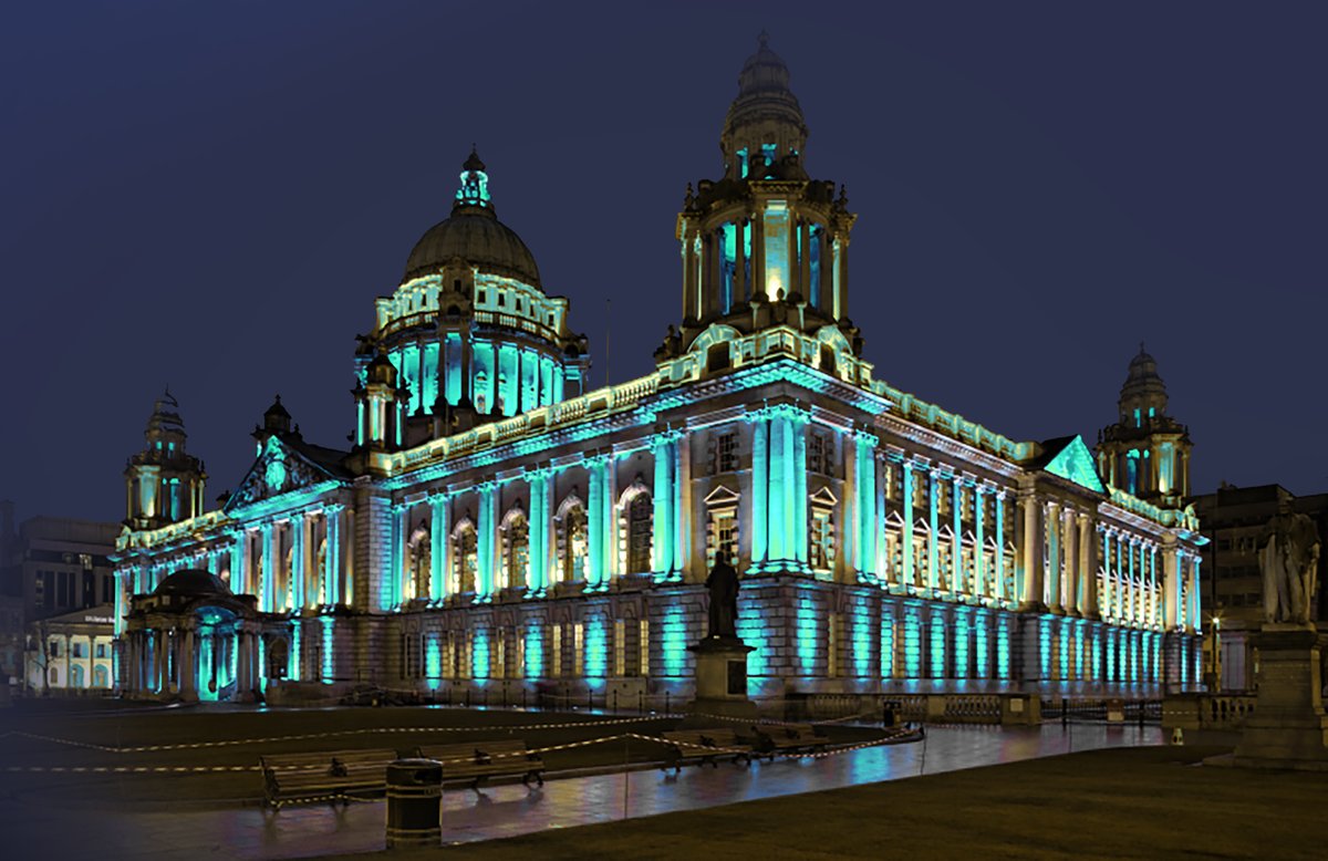City Hall will be illuminated in teal tonight to mark <a href="/BelfastGiants/">Belfast Giants</a> - 2021/22 Premier Sports <a href="/officialEIHL/">Elite Ice Hockey League | #EIHL</a> Champions. 🏆 🙌  #BelfastLightsAtNight #EIHL #WeAreGiants <a href="/BelfastGiants/">Belfast Giants</a>