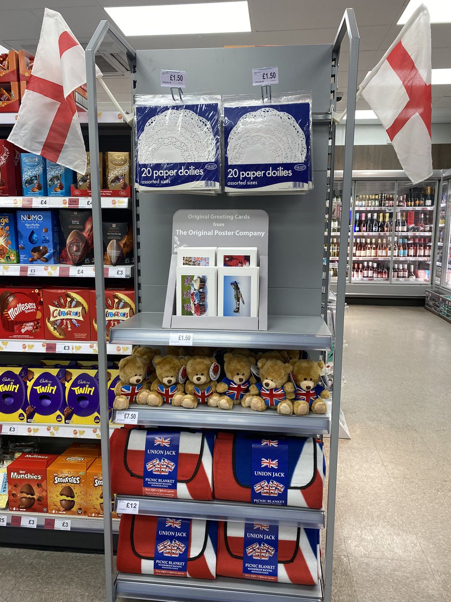 BethD15_'s tweet photo. Happy St. George’s Day from Narborough Road! ❤️🤍 loving the Jubilee merchandise too! 😍 @Becky_2186 @simon_eales @CJWright_85 @mycoopfood https://t.co/21wrGK8k8e