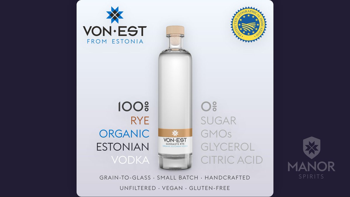 von_estonia's tweet photo. The first batch of our VON EST Sangaste Rye Organic Estonian Vodka has just been bottled. It's full-bodied, vigourous, picant, &amp; spicy, complementing our fine, soft, &amp; fruity Wheat Vodka.

#manorspirits #vonest #estonian #organic #handcrafted #graintoglass #smallbatch #rye #vodka https://t.co/JuZE6hKmcB