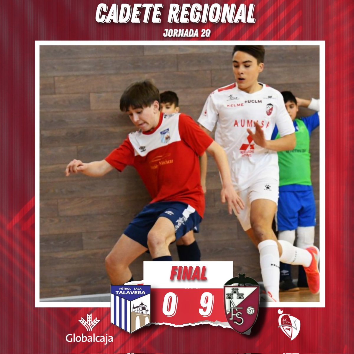 albaceteFSala's tweet photo. 🏁 𝙁𝙄𝙉𝘼𝙇 𝘾𝘼𝘿𝙀𝙏𝙀 𝙍𝙀𝙂𝙄𝙊𝙉𝘼𝙇
FS Talavera 0️⃣
Albacete FS 9️⃣
#CadeteRegional #ABFS https://t.co/9kb62ZIf7W