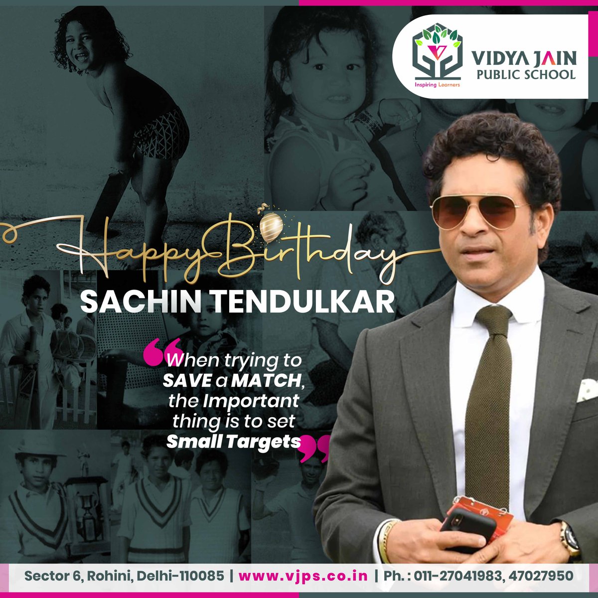 vidyajainschool's tweet photo. He has inspired many lives and continues to inspire the nation.
Sachin Tendulkar, Happy 49th Birthday!
#HappyBirthday #SachinTendulkar #cricketer #VJPS #sports #cricket #india #sachintendulkarfans https://t.co/66mLmstjDL