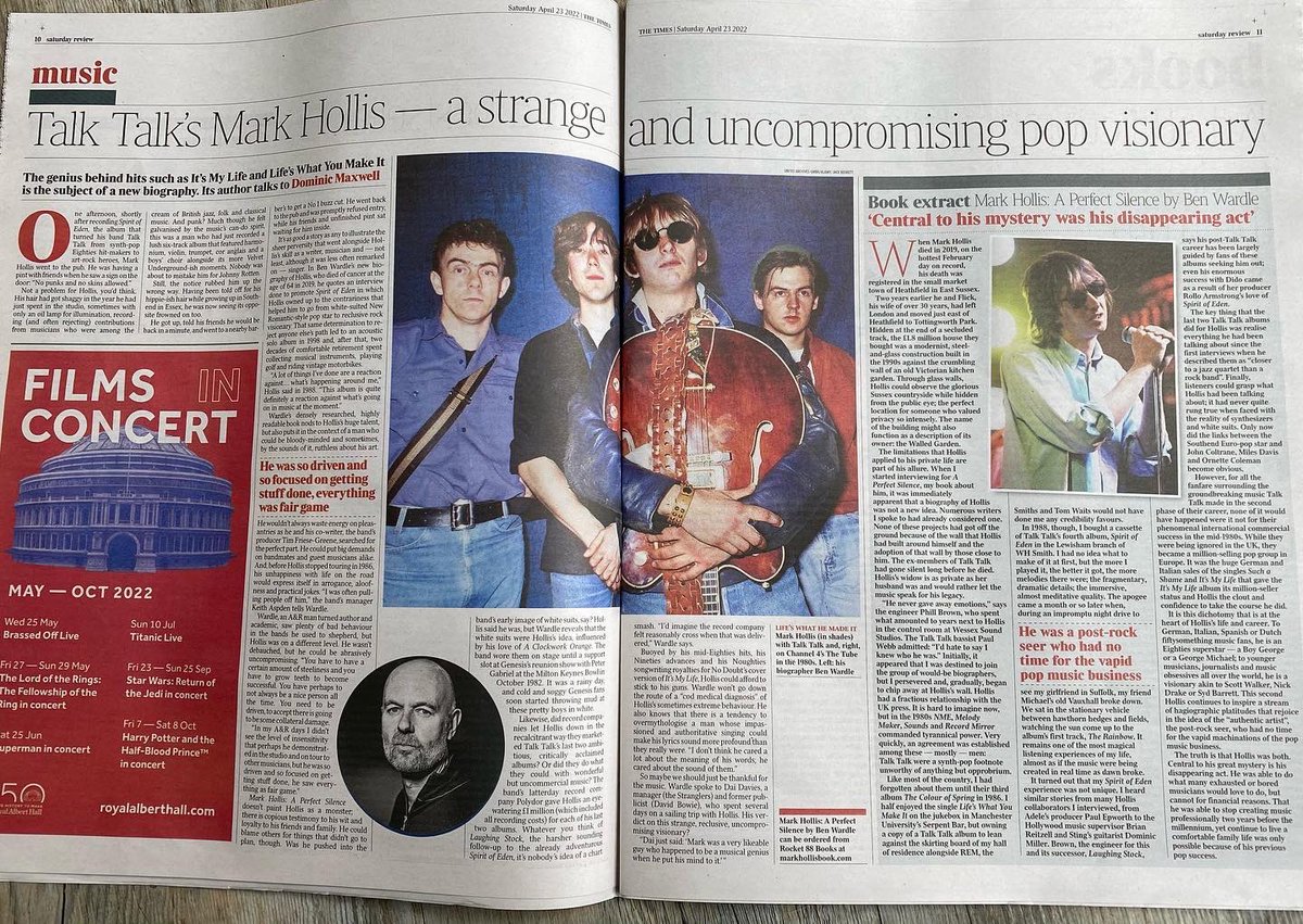 Very proud to be in The Times today. The lovely @dominicjmaxwell interviewed me about the #markhollis and threw in an extract too! @rocket88books @thetimes