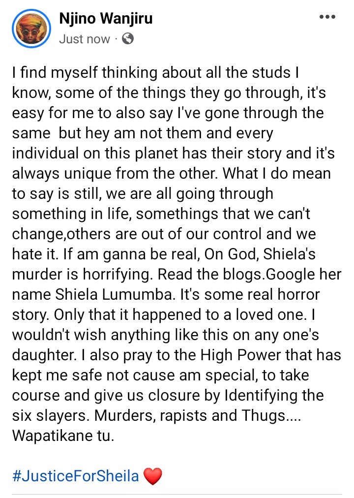 NjinoWanjiru's tweet photo. #JusticeForSheila 
#JusticeForSheila https://t.co/9iAJOZsBEk