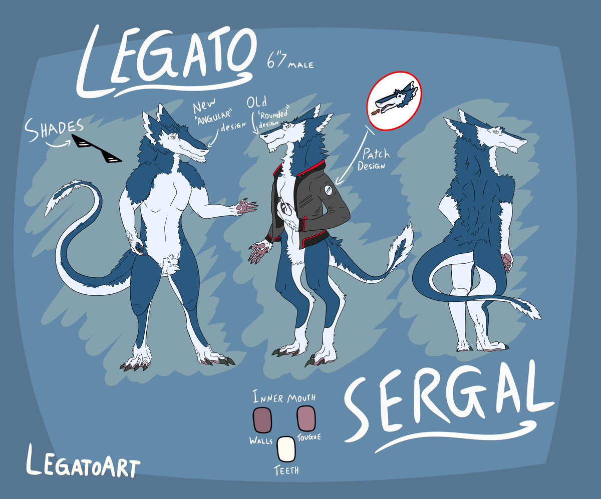 LegatoArt's tweet photo. Figured it was finally time to update my reference, The old one was outdated and cluttered, i love the background in this one! #Furryartist #Sergal https://t.co/GGko2mfnbe