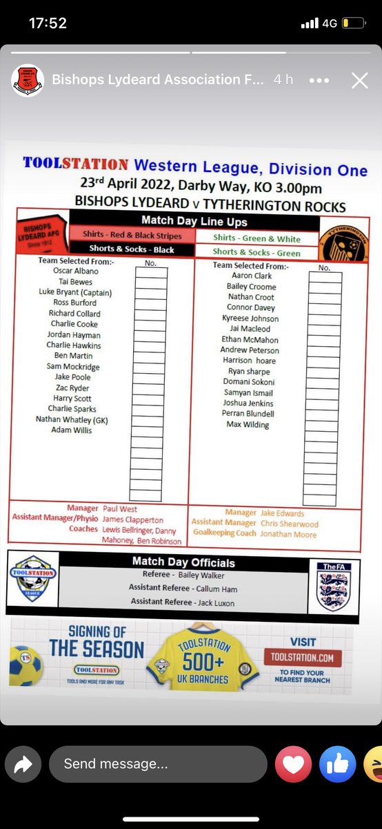 First Toolstation game today. Loved every minute of it. Let’s hope for many more to come along with middle appointments 🙏🙏