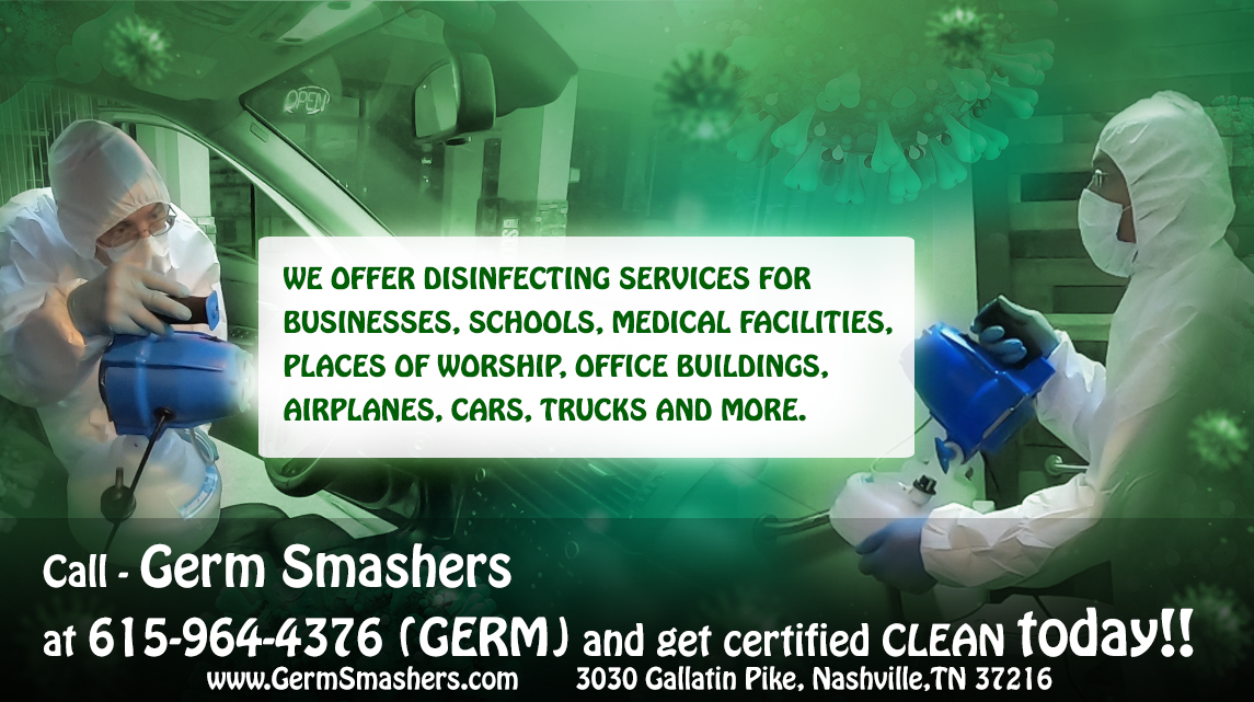 GermSmashers's tweet photo. Germ Smashers - Nashville Sanitizing Service - We Make Germs Bite The Dust !!!
Call Germ Smashers at 615-964-4376 (GERM) and get certified CLEAN today!!
https://t.co/VNQmiYcoBe

#VirusCorona #Viruses #SanitiseToKillCorona #disinfectant #Nashville https://t.co/RhHiDkh4fc