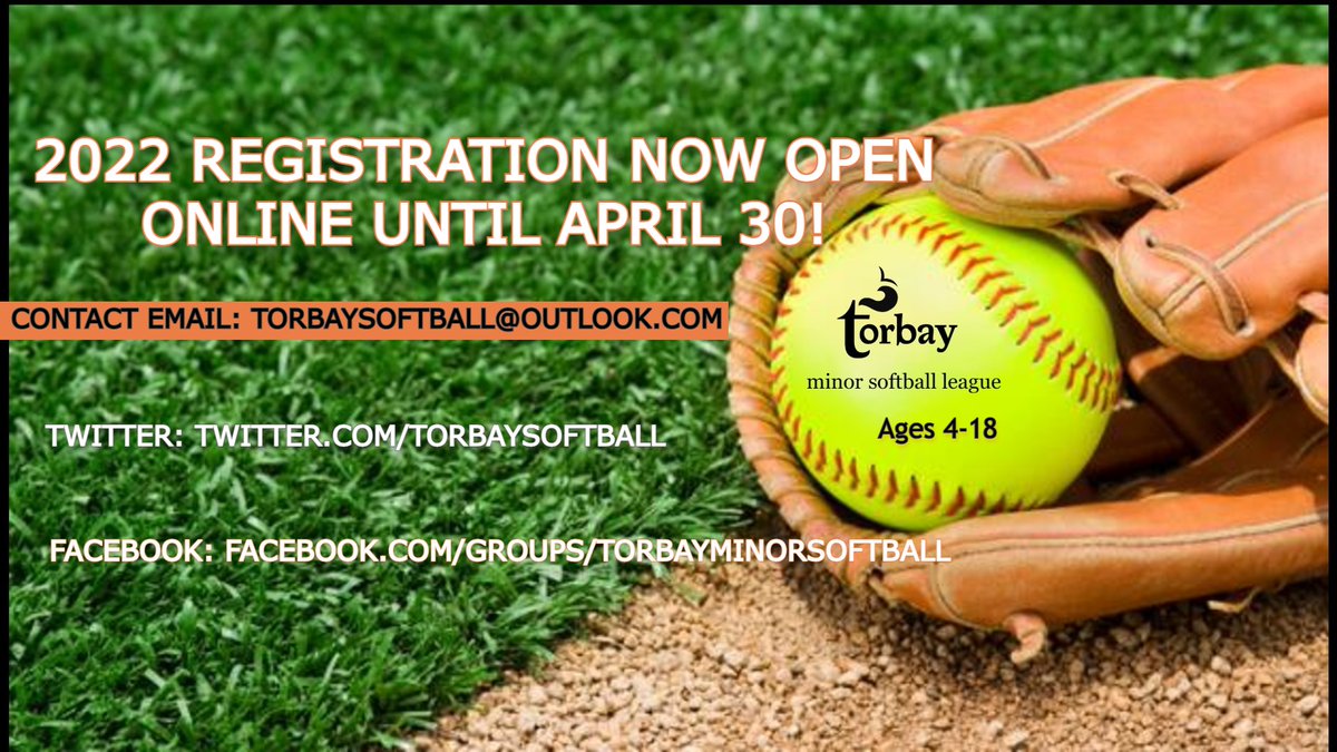 TorbaySoftball's tweet photo. #TorbayAndSurroundingCommunities #HouseLeague #TournamentTeams #PlayBall #AllWelcome #RegistrationOpenUntilApril30 @torbaynl @hthtigers @gotigersathlete @BrooksideInt  https://t.co/HQHoQwzgga https://t.co/0ecFHnNx6D