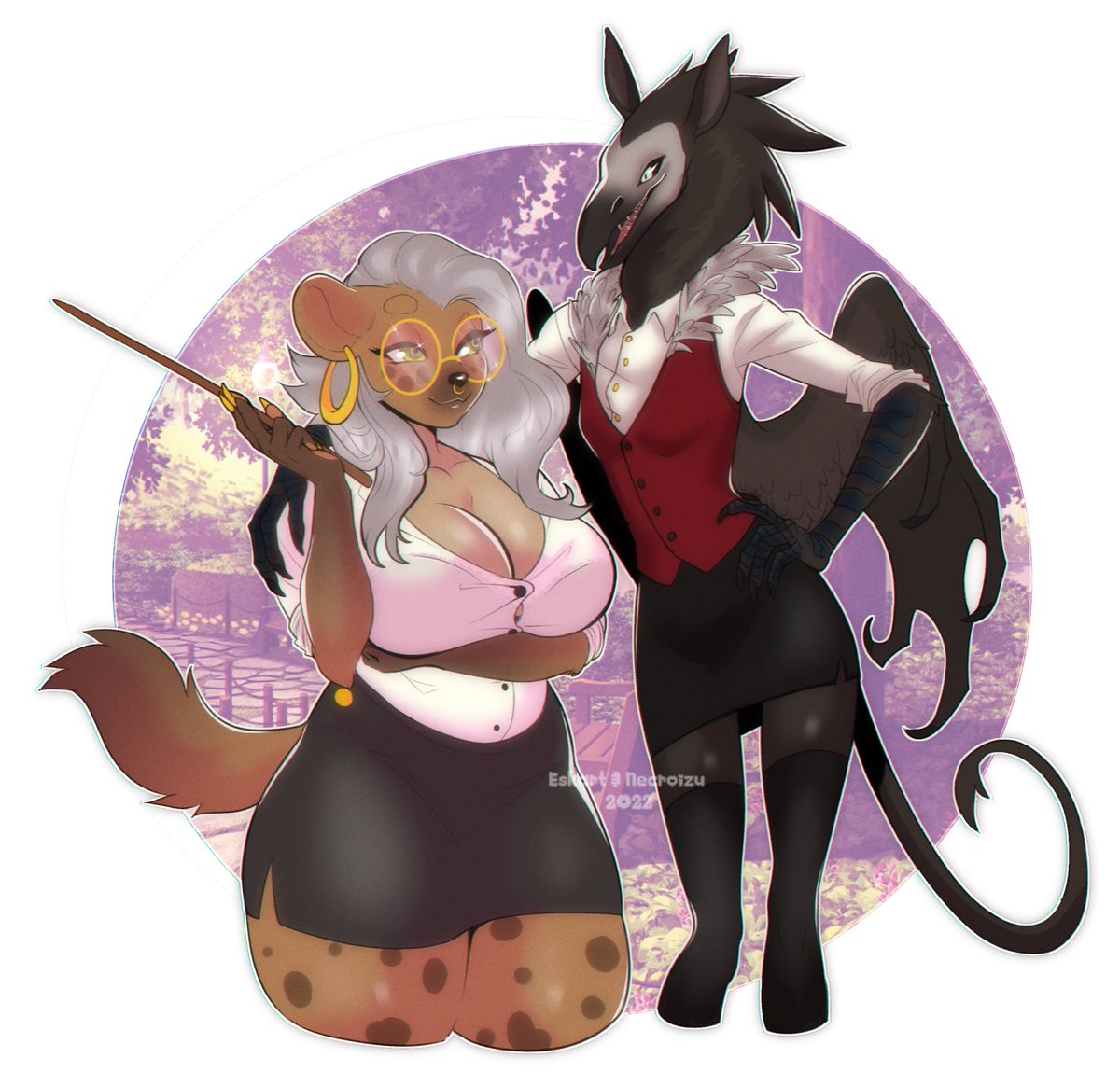 Piece that I colored. Initially sketched and lined by <a href="/NecroIzu/">Necroz</a> C:  of both of our characters.