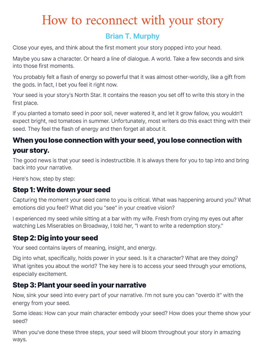 the_murfinator's tweet photo. Every writer loses connection with their story. Here is an easy way to get it back. https://t.co/K2nltwDsPY