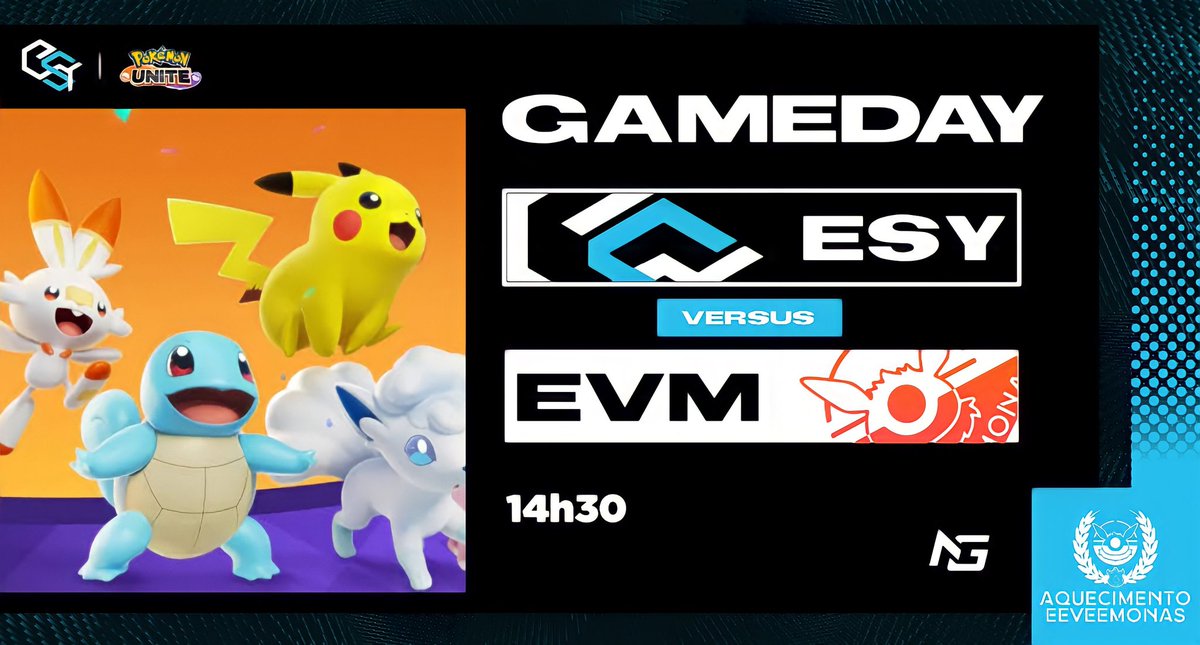 EasyGamingBR's tweet photo. GAMEDAY! Hoje nossos meninos do Pokémon Unite, entrará em campo contra a "Eeveemonas Jolteon" pela @eeveemonas. Pra cima deles 🔥
Horário da partida: 14h30 (UTC/GMT -03:00 São Paulo)
#EasyGamingBR #Ggeasy #GoESY https://t.co/SJStNPDSCH