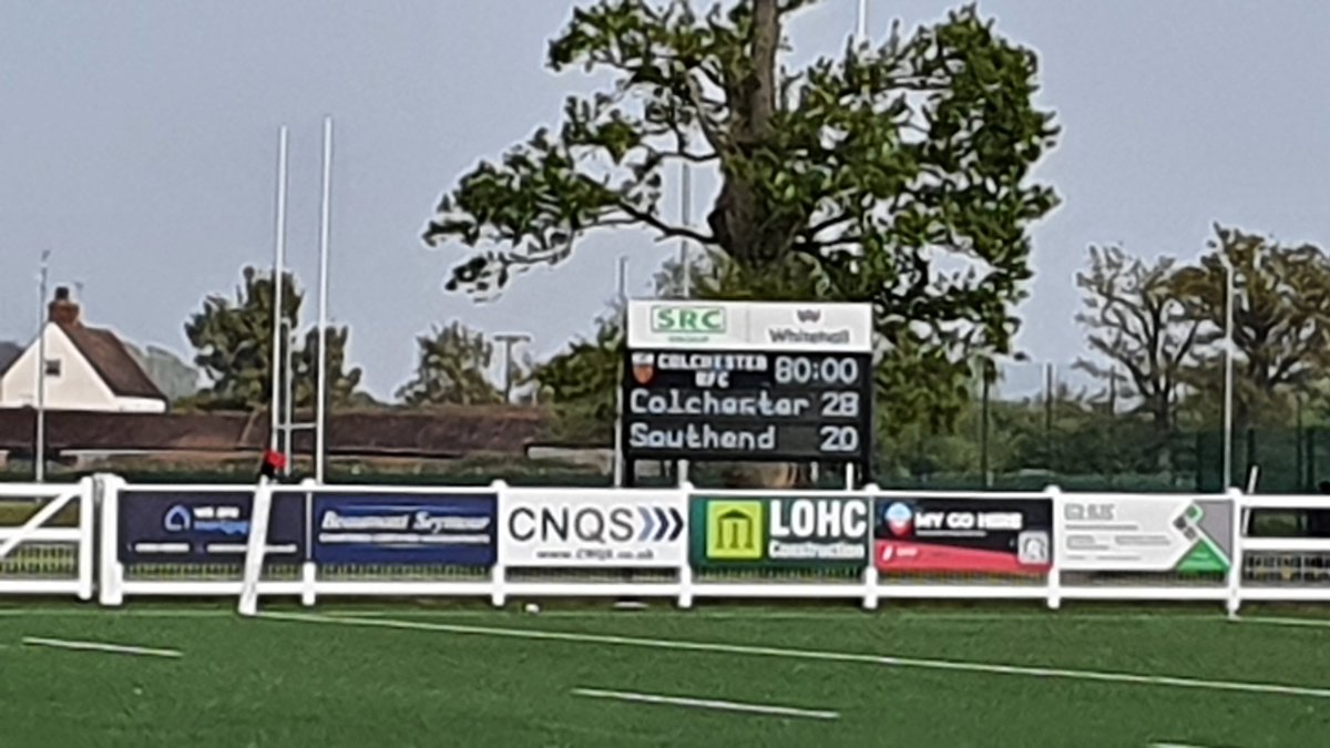 A win for <a href="/ColchesterRFC/">Colchester RFC</a> over <a href="/SouthendSaxons/">Southend Rugby Club 1870</a> means promotion to level 5. A big crowd happy with the season and the result.