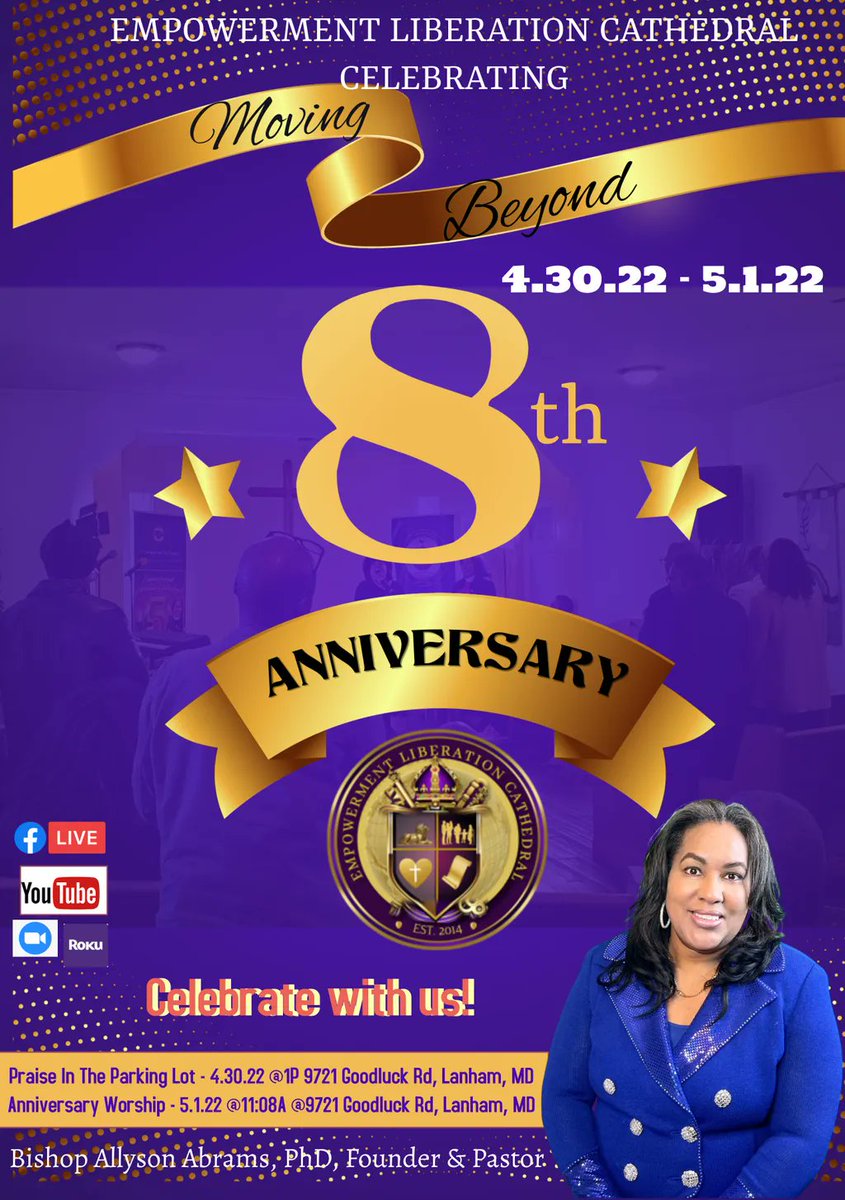 EmpowerCathedrl's tweet photo. #ELC8 is coming! Please join us April 30 for in-person fun (Praise In The Parking Lot) and then join us on Sunday May 1 for in-person worship at 11AM. Don’t miss this celebration. Bring your entire family. Children and grandchildren will have a special treat. #ELC #ELCNation https://t.co/35iLUgpXMe