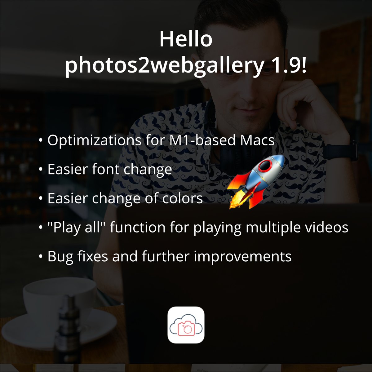 phot2webgallery's tweet photo. Already downloaded the new version 1.9 of photos2webgallery? 👨🏼‍💻 Many new features are waiting for you! Get our free update for the power users of tomorrow. 📸🚀 https://t.co/a7rfKHx7i5 https://t.co/y9kqOIS4Nt