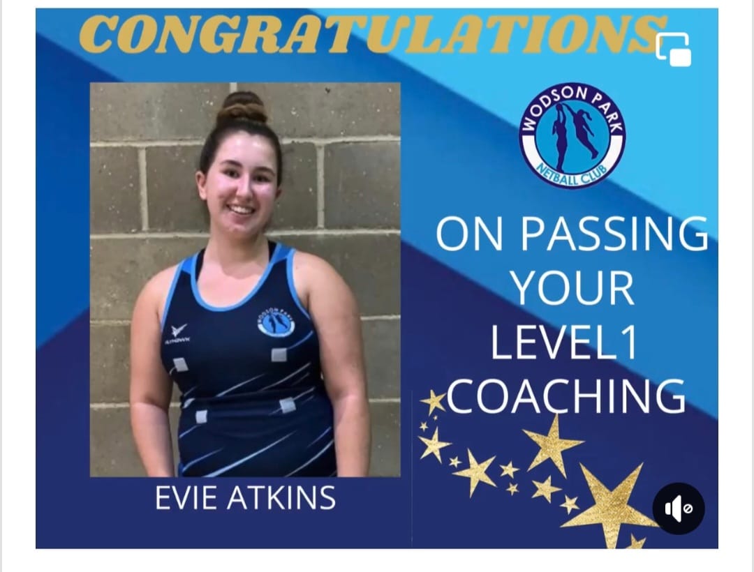 Congratulations to Evie on passing her level 1 netball coaching award.