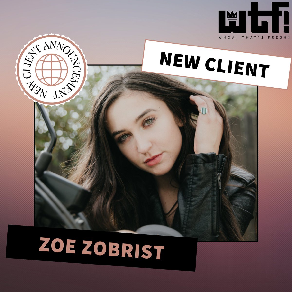 Sending a huge welcome to @zoezobrist who has joined the WTF! fam! Make sure to keep an eye out for new music coming soon!