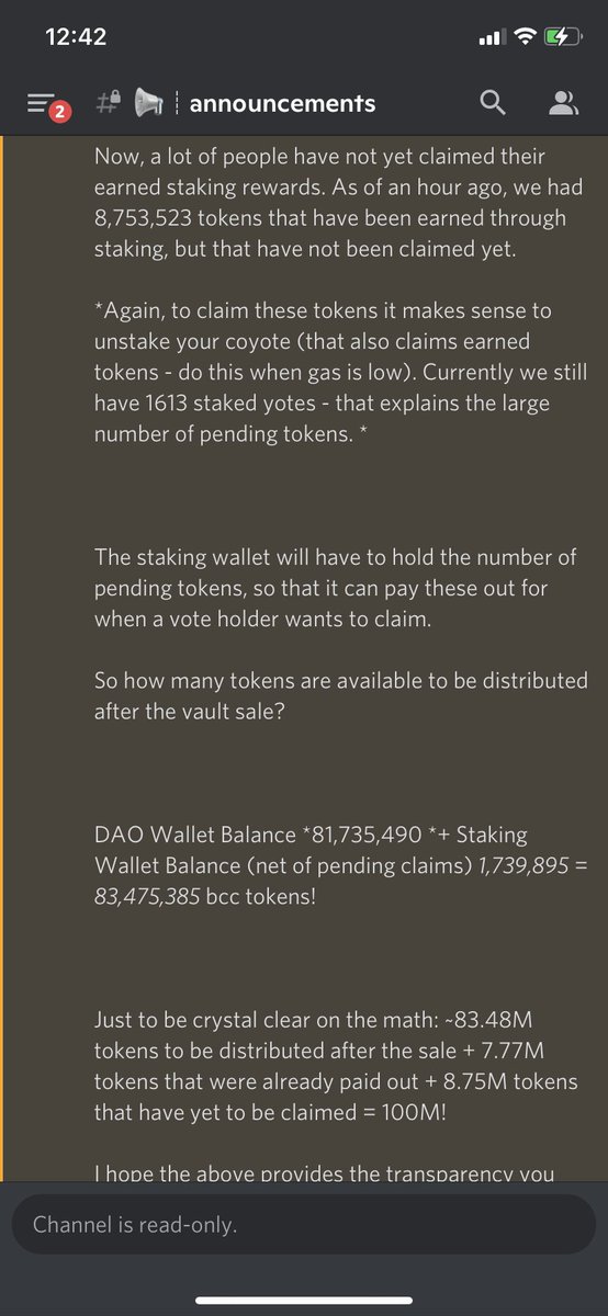 bccNFTaudit's tweet photo. They made an announcement in response to my questions here on twitter 12 hours ago. They "clarified" some numbers. I appreciate how they modeled the structure as I did. I'm flattered https://t.co/D0CvJ6Hjyy