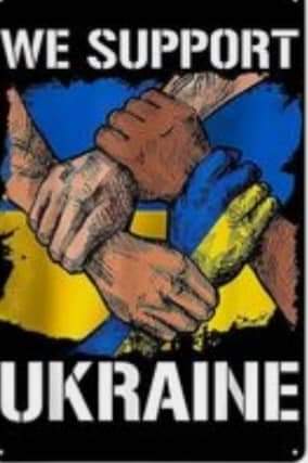 CyndyFetty's tweet photo. ~ Your daily reminder to #StandWithUkraine ~ 🌻
#PutinIsaWarCriminal #ZelenskyyIsAWarHero 
#genocide 
#DamnYouPutin
#WeMustSoMore 
#UkraineStandStrong https://t.co/C5OYfbRPTz