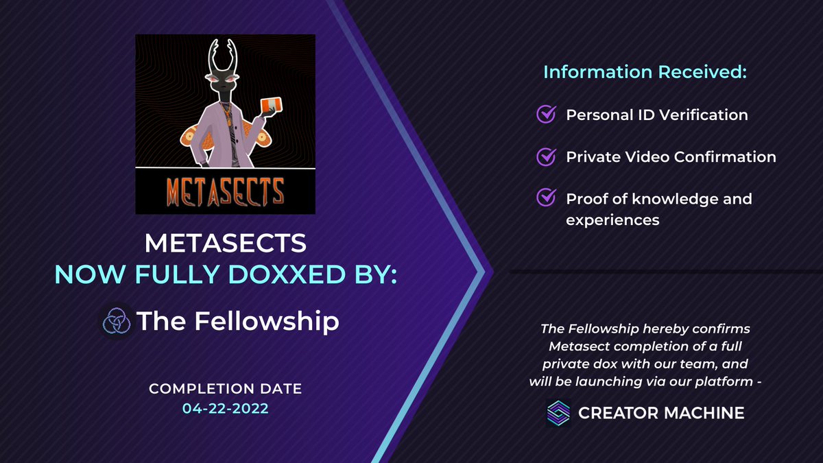 agaya_dao's tweet photo. We are committed to being as open and transparent as possible with you all - 

So, we are now FULLY doxxed to the @FellowshipDAO  team! 

Utility 🤝 Transparency 

P.S - Our mint is sooner than you may think 👀 https://t.co/ygvLWVvV29