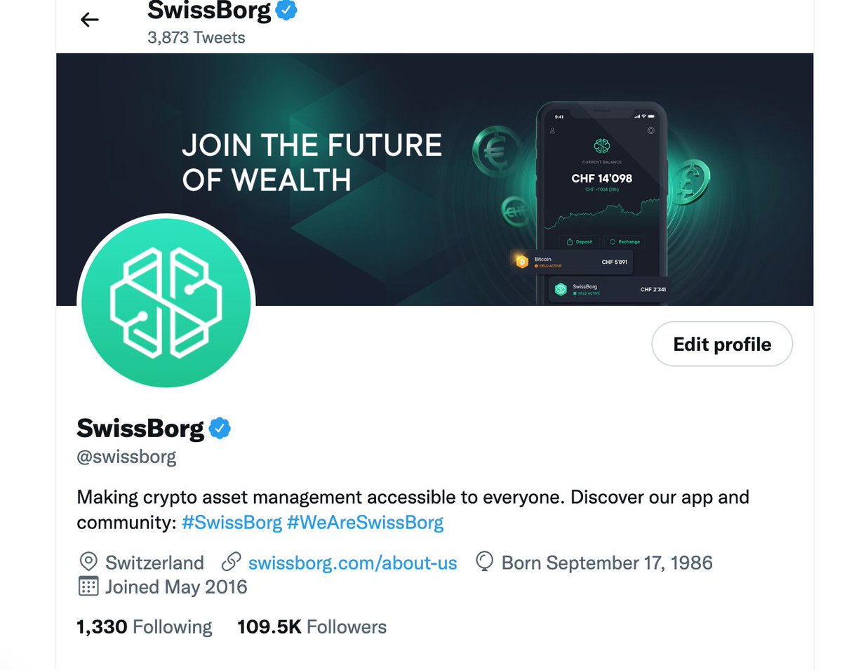 swissborg's tweet photo. Happy Saturday everyone🎉 
🙌🏾Help us get to 110K followers this weekend dear awesome #SwissBorg and #crypto peeps. Like, tag someone not hear already and retweet! 
📲Download our app if you haven't already and let your cryptos work for you: https://t.co/4hu7W8rMvb https://t.co/7BIYYGlPZU