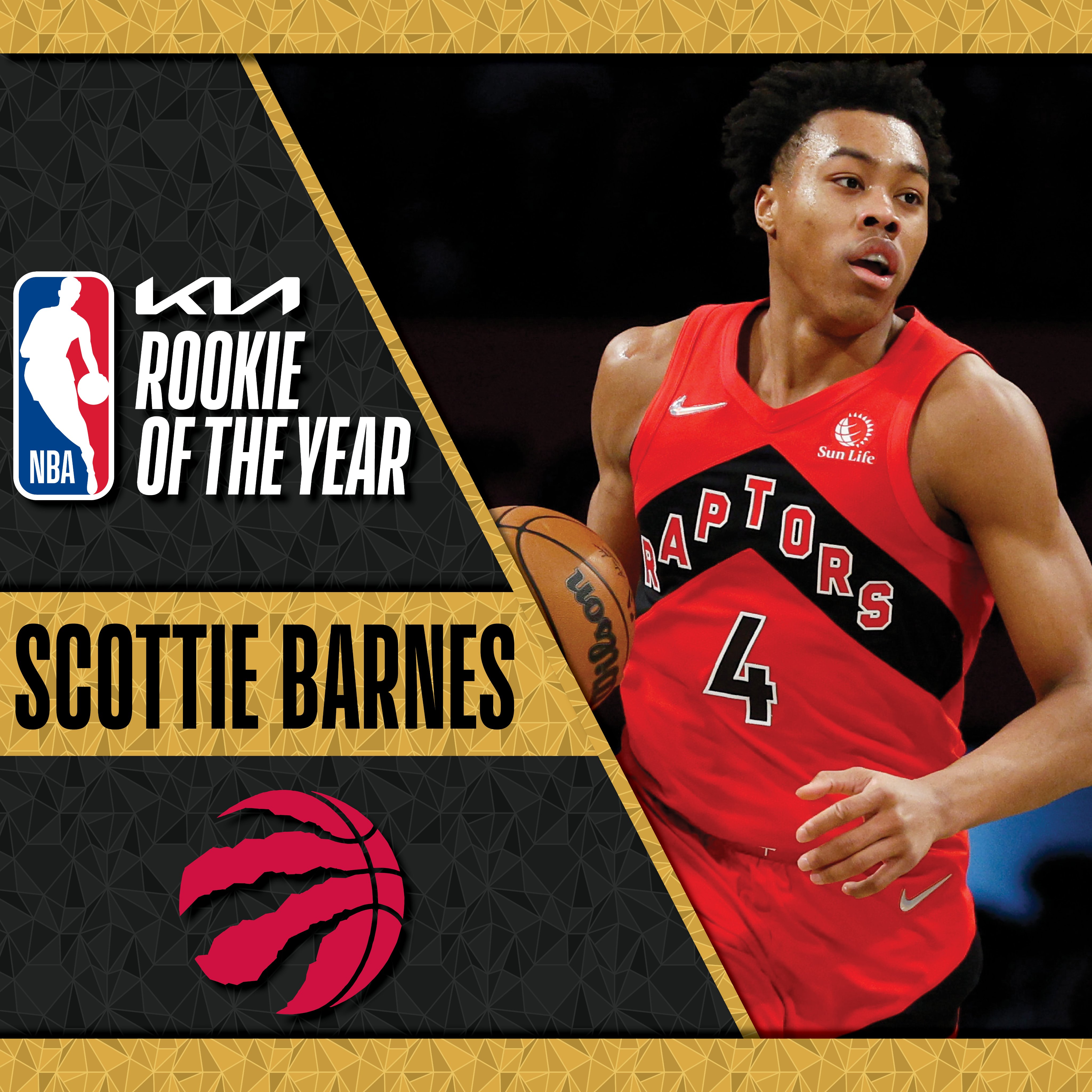 Barnes Rookie Of The Year 2022 NBA Toronto Raptors Roty