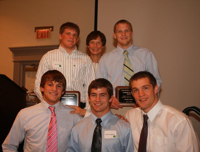 Adam Lynch, Penn State's Director of Operations <a href="/pennstateWREST/">Penn State WRESTLING</a> 
2011 Academic Excellence Awards, with a few other PSU Scholars &amp; Alums 
Clay Steadman <a href="/Clay_Steadman/">Clay Steadman</a>, James English <a href="/TheMaskMustache/">James English</a>, David Taylor <a href="/magicman_psu/">nittany</a> and Kyle Moran