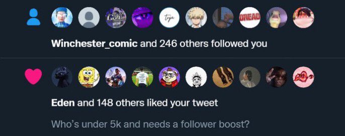 zekeaim's tweet image. Who's Under 2k And Needs A Follower Boost?