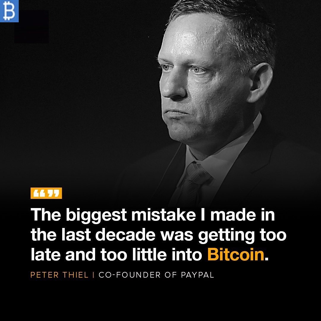 Co-Founder Of PayPal, Peter Thiel Had The Above To Say About Investing In Bitcoin And How He Regrets Starting Later. Peter Ser, It’s Never Too Late. We Just Getting Started 🚀

..
.
#Bitcoin #BTC #paypal #investing #cryptocurrencies #Binance #CashAppTaxes