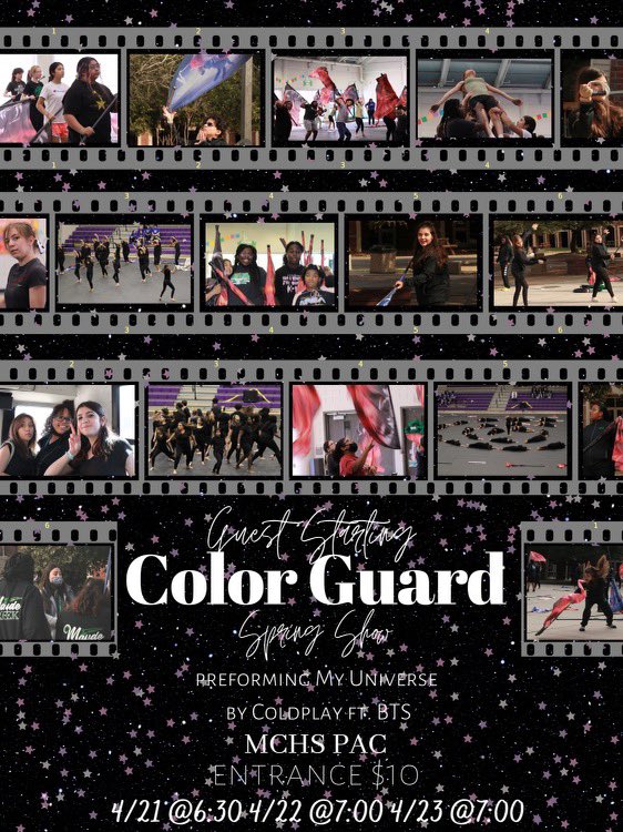 MCHSCG's tweet photo. Attention‼️ if you haven’t been able to come out and see the Martinettes Spring Show today is the LAST day. In the performing Arts Center come see the martinettes, choir, and colorguard put on a show to end off the season. LETS GO RAMS!💚🖤🤍 https://t.co/mzhJMmg2RL