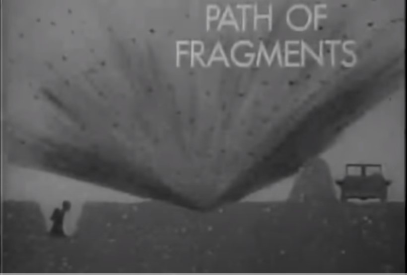 The impact marks of high speed fragments thrown from an airburst shell look different than ground & delay fuzed shell bursts.The German building in the lower right is from Ralph Belknap Baldwin& #39;s The Deadly Fuze: The Secret Weapon of World War II16/ https://www.youtube.com/watch...