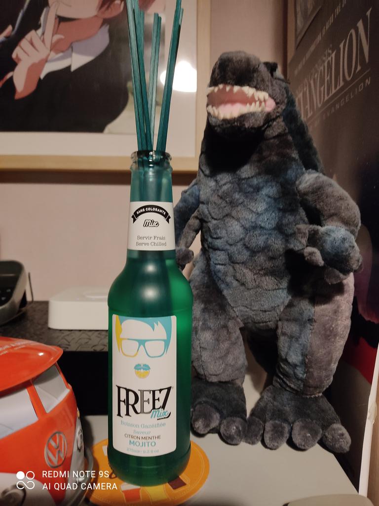 DuquenOne's tweet photo. @Freez_mix 
J'adore tellement cette boisson que j'ai gardé la bouteille j'en ai fait un diffuseur d'huiles essentielles
#mojito https://t.co/VqLrjOa3Zg