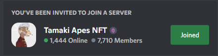 TamakiApes's tweet photo. This 👇 is not our discord!
We have 914 members and it's not public. https://t.co/bPXeexFQP4