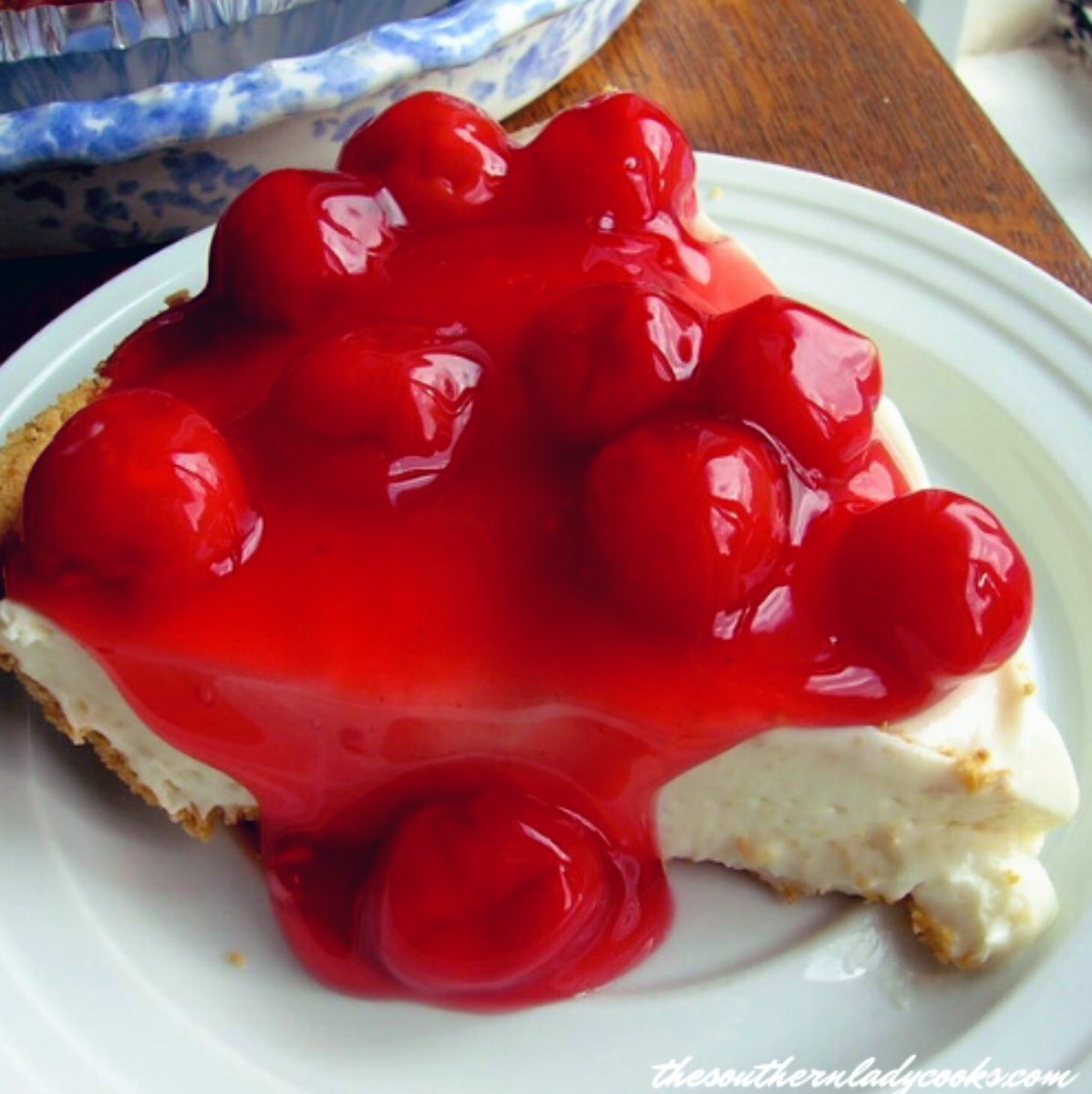 It’s #NationalCherryCheesecakeDay and this classic recipe is the best dessert ever and it’s no bake! #cherry #cheesecake #pie #dessert #classic #easy #nobake #delicious #cherries #recipe ➡️ thesouthernladycooks.com/cherry-cream-c…