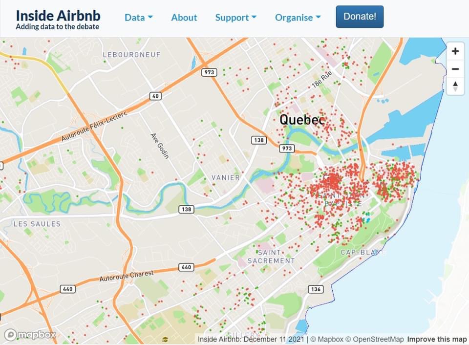 En pleine crise du logement, la majorité des Airbnb de Québec se trouvent chez nous, dans Taschereau. 😧 c’est très inquiétant!
On a besoin de ces logements pour les familles, les étudiant·e·s, et tous ceux qui tricotent notre tissu social vibrant et convivial.