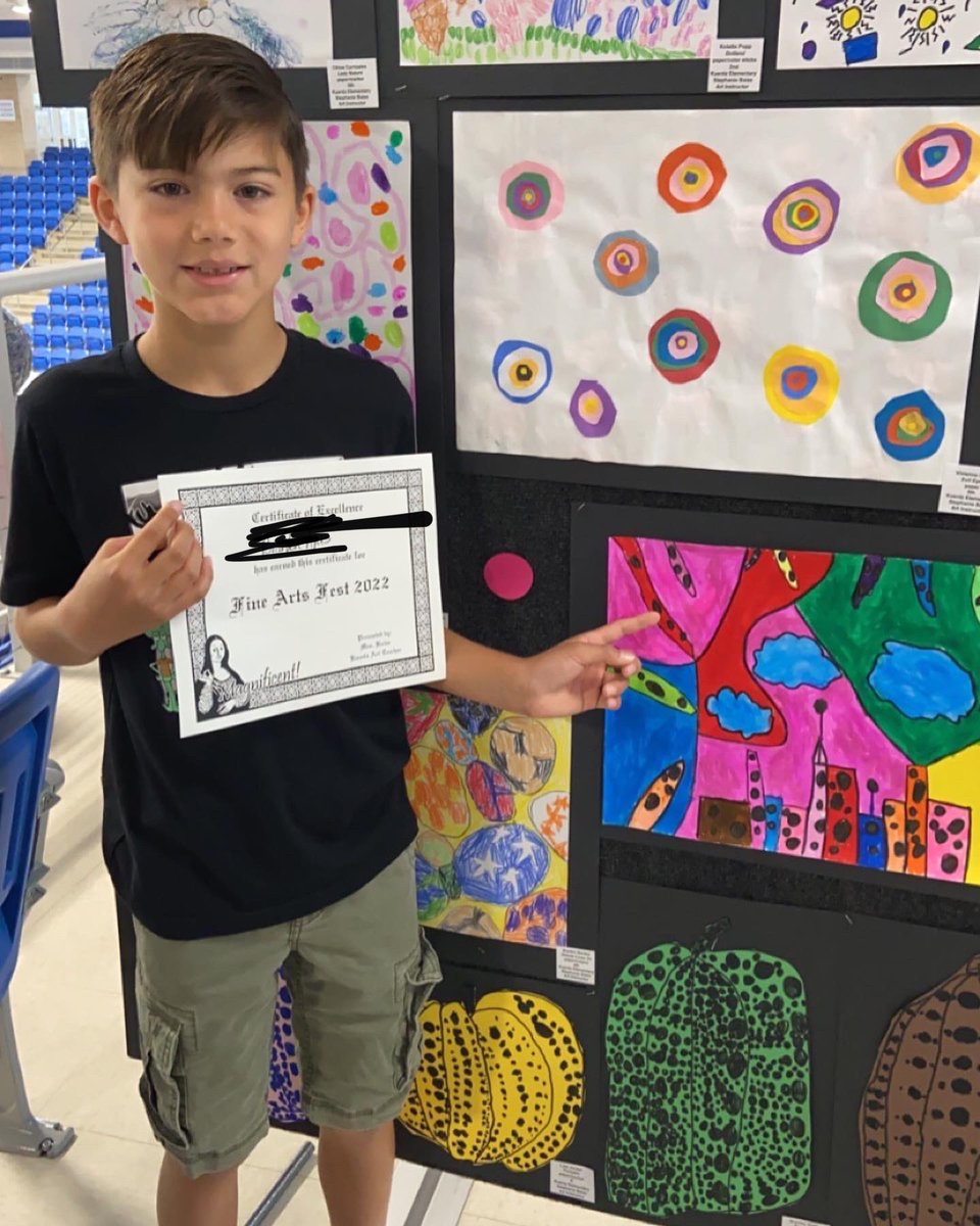 Asavsam's tweet photo. Another amazing day with my son.  @NISDKuentz @NISD_FineArts put on an amazing art show today. https://t.co/uAZCKaBPTA