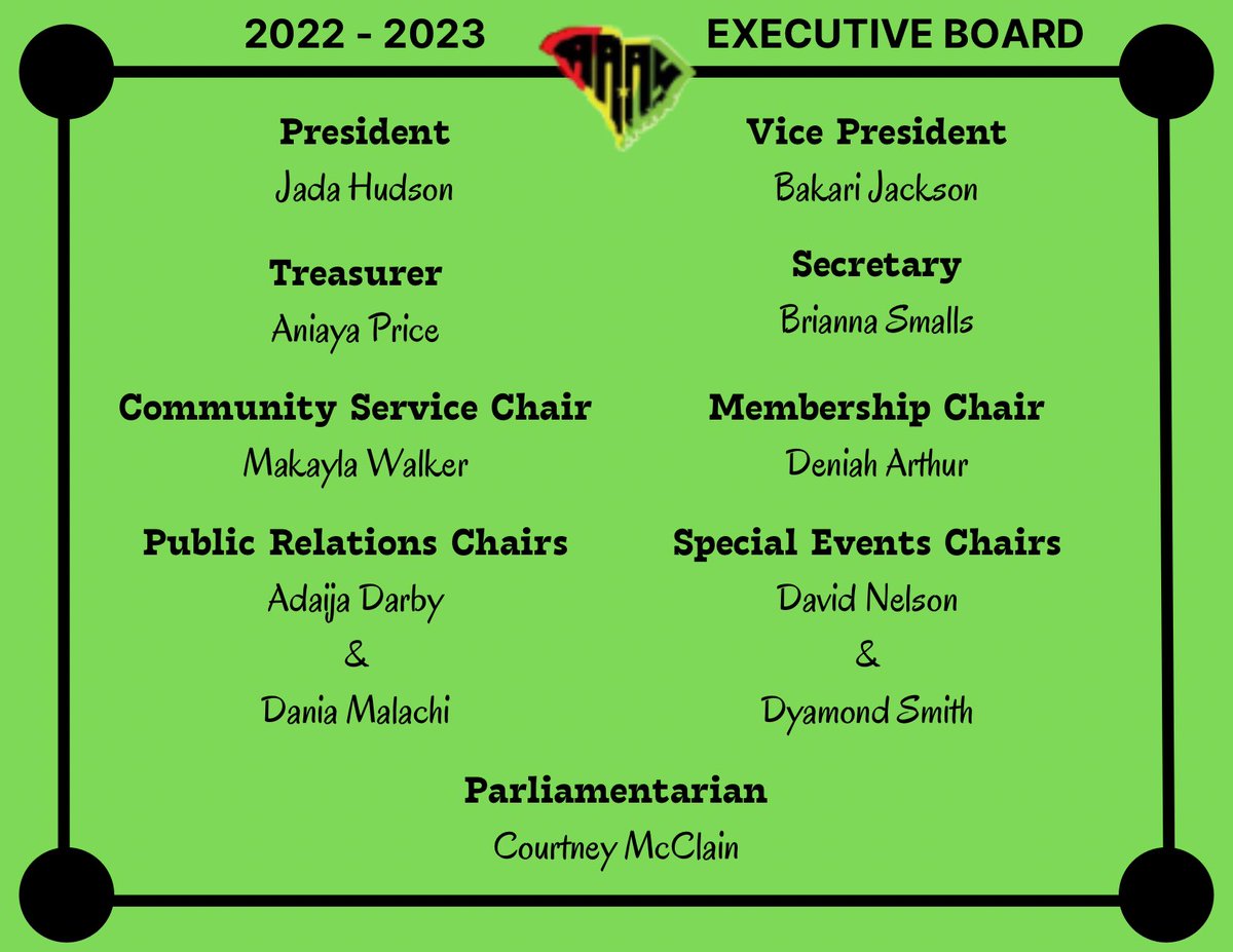Join us in congratulating the new Association of African American Students (AAAS) Executive Board for the 2022-2023 academic term! 🎉