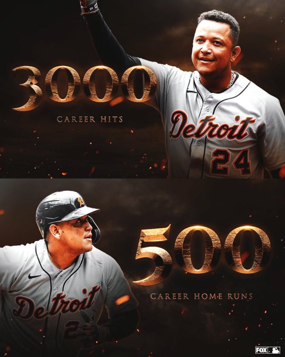 Oh by the way…

There is only ONE player in MLB history with 3,000 hits, 500 home runs AND a Triple Crown. 

His name is Miguel Cabrera.