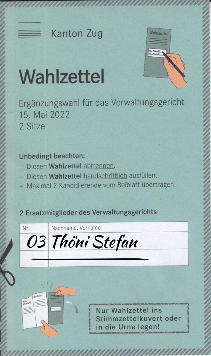 parat_zug's tweet photo. Unser Kandidat für #Ersatzrichter Stefan Thöni @paratexception findet, das #Verwaltungsgericht sei eigentlich falsch benannt, denn es soll nicht der Verwaltung, sondern den Bürgerinnen dienen. https://t.co/5YDtcE2vpW