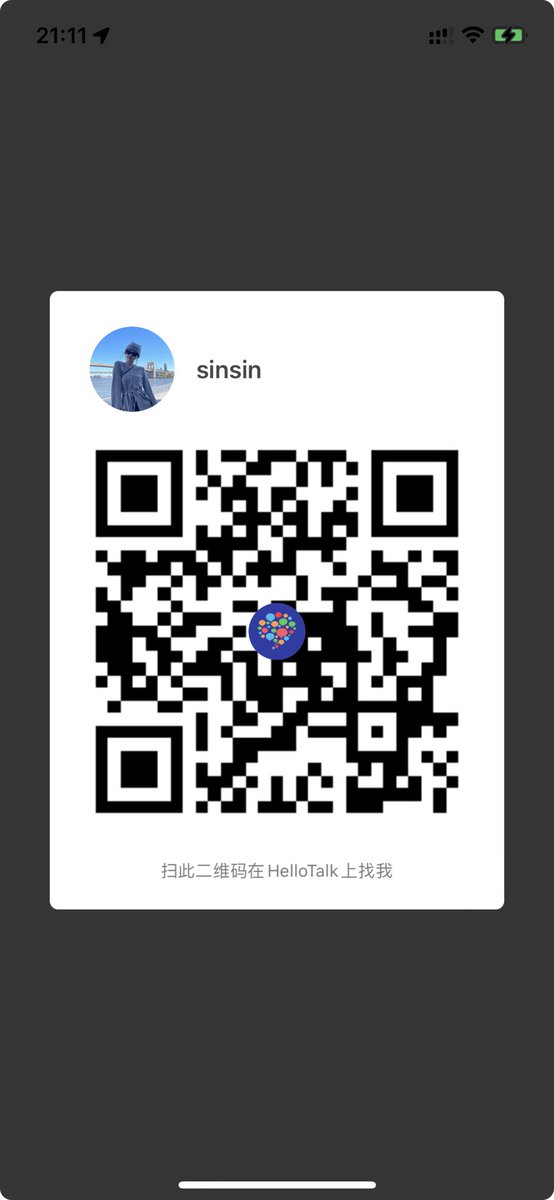 YourrobinR's tweet photo. If u want to learn Chinese pls scan my qr code #hellotalk https://t.co/eMmuqnwbgj