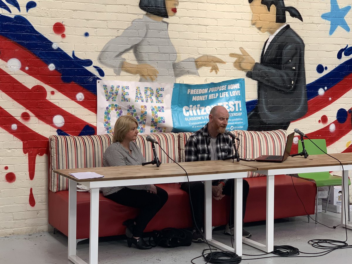 weare1fest's tweet photo. Important, thought provoking discussion from Alastair and Sylvia from @newrouteshome #citizenfest https://t.co/LWAeK2XP7Q