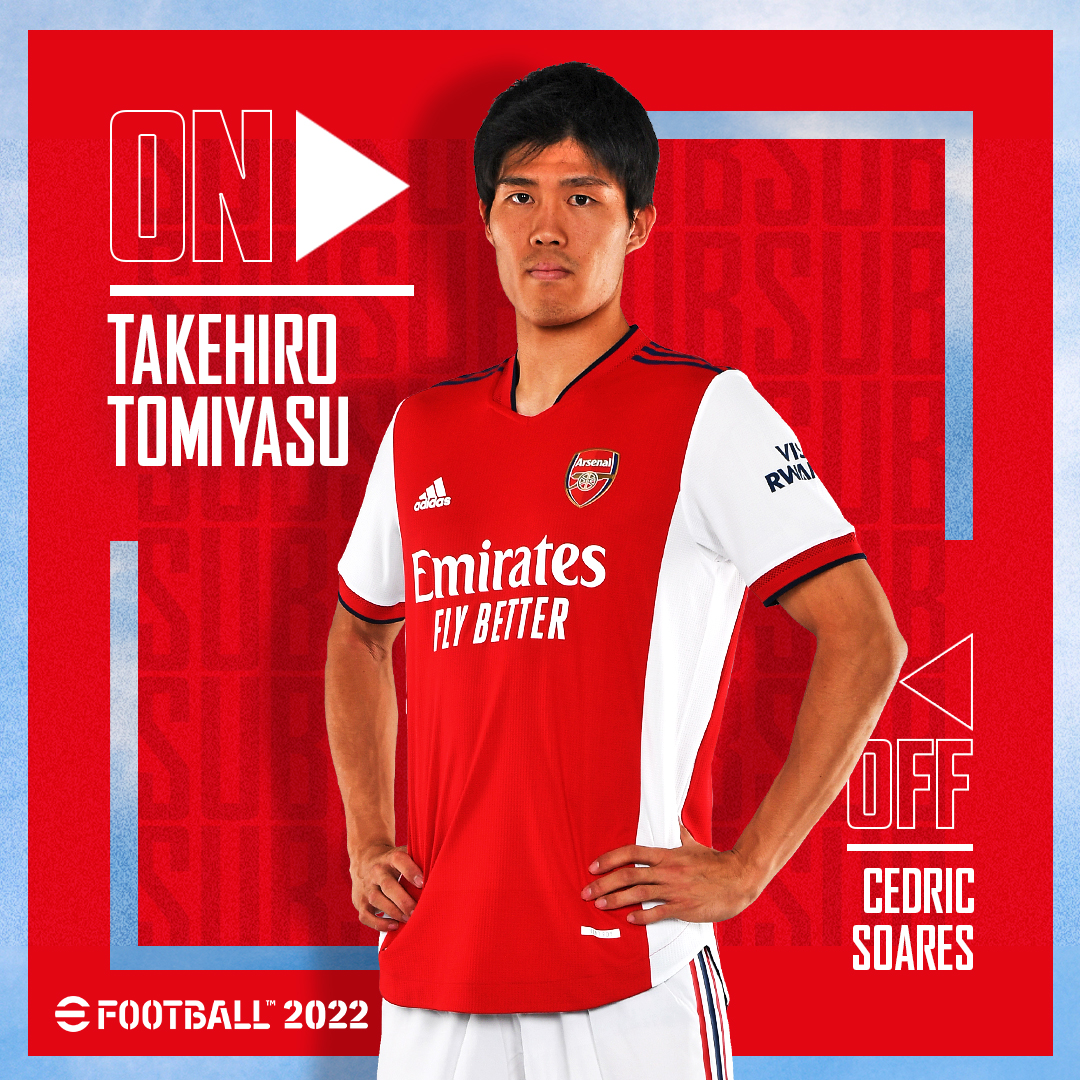 Arsenal's tweet photo. Substitution…

🔛 Takehiro Tomiyasu
↩ @OficialCedric 

Great to see you back out there, Tomi! 😍

Great game, Cedric 👏

🔴 3-1 🔵 (90+1)

#ARSMUN https://t.co/z8dxm0pQpZ