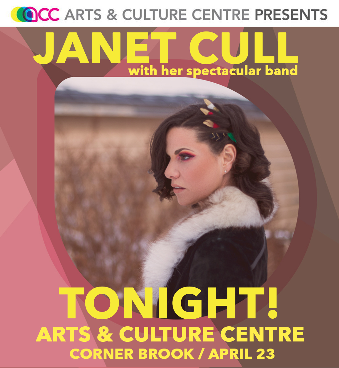 HAPPENING TONIGHT!!! Janet Cull and her spectacular band are at the Arts and Culture Centre - Corner Brook. Show starts at 8:00pm.
Tickets available here: bit.ly/3KEY1fr
#ACCPresent <a href="/ACC_CB/">ACC-Corner Brook</a> <a href="/NLLiveEvents/">NL Live Events</a>