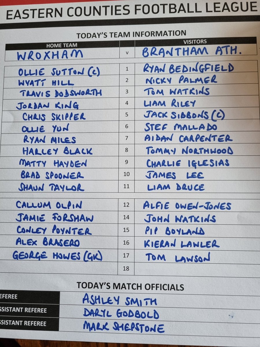 The_Yachtsmen's tweet photo. Today's teams @The_Yachtsmen v @BranthamAth #ahoy @ThurlowNunnL https://t.co/lBfLb5qpYg