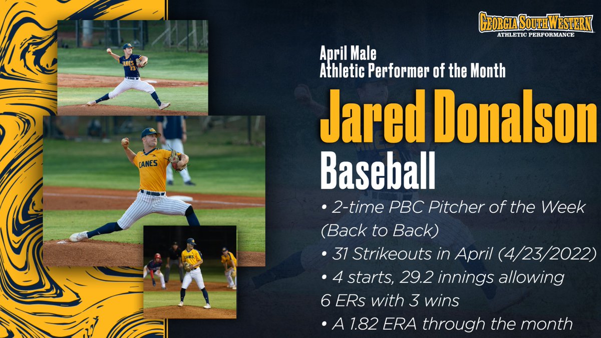 GSW_AthPerf's tweet photo. Coming off an 7.0 inning winning pitching performance last night we have @GSW_Baseball Jared Donalson! Congrats Jared on a great month thus far! https://t.co/bQ0pqVWGn3