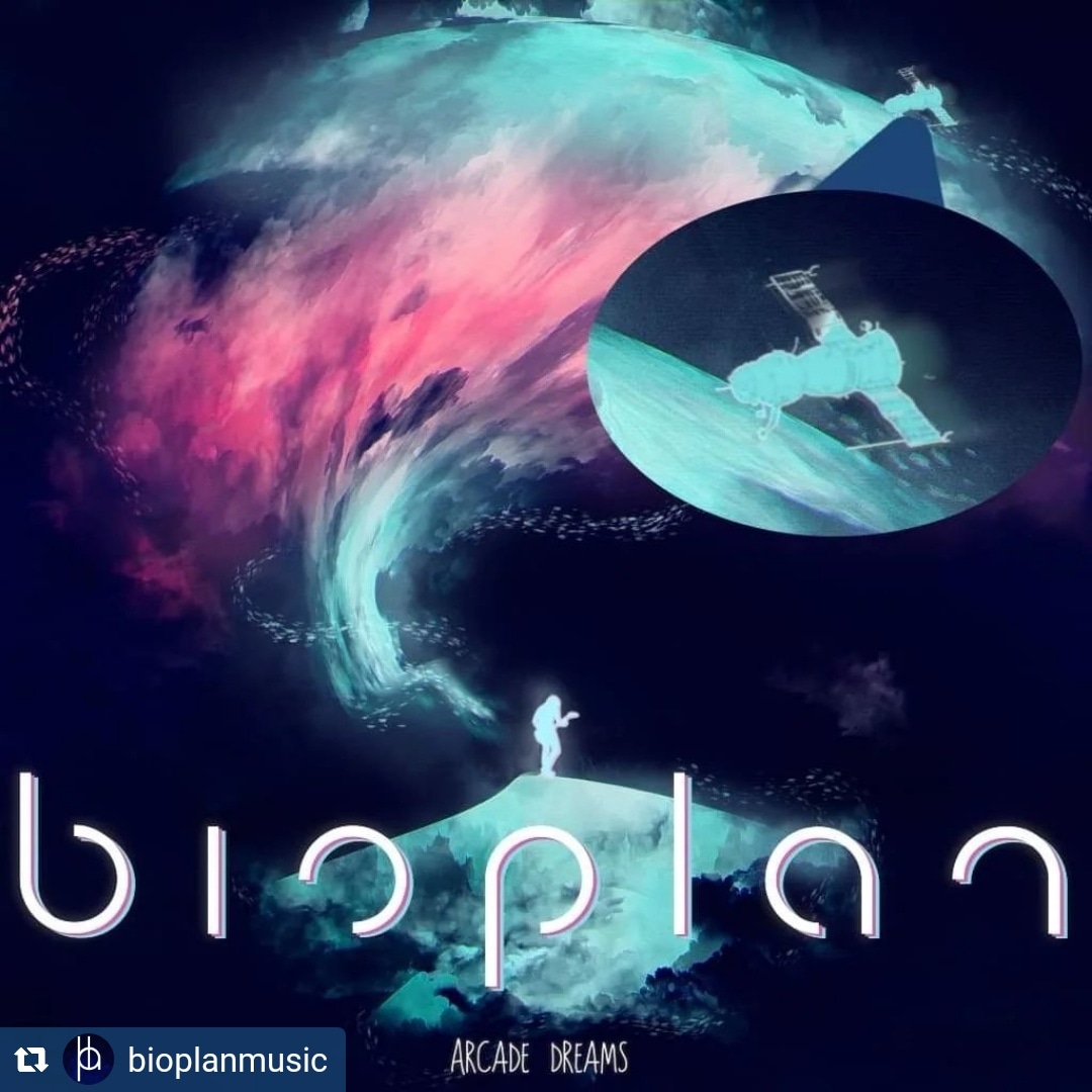 GryphonGuitar's tweet photo. Here's an easter egg for you. In the cover of "Arcade Dreams" you can see Soyuz 11, whizzing by in low orbit. The opening track 'Dobrovolsky City' is named after one of the cosmonauts on that fateful spacecraft. it seemed only fitting to include it in the cover art. #bioplan https://t.co/YRDvDg4BRO