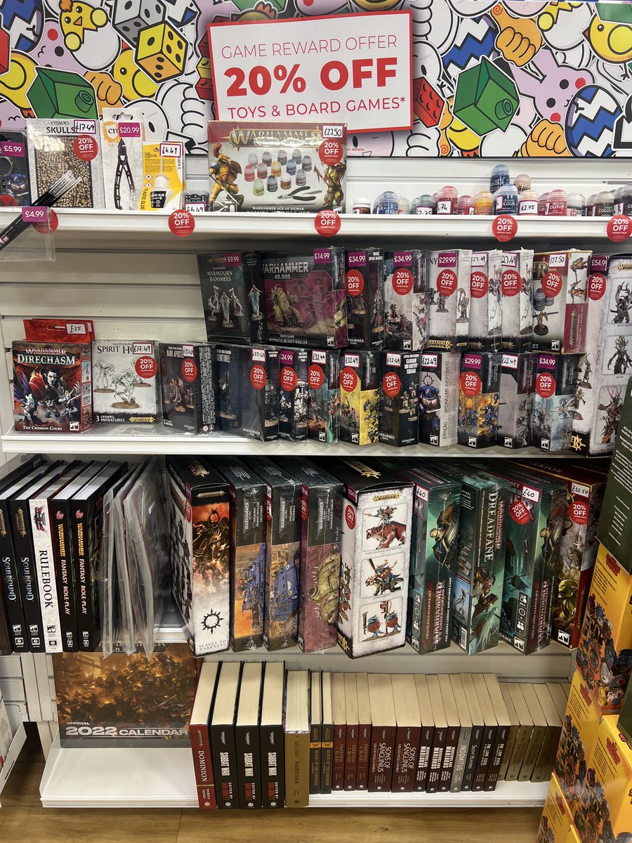 GAMELivingston's tweet photo. Just got into #Warhammer? You can get 20% off all our Warhammer paints, sets and accessories this week if you’re a reward card holder! https://t.co/erXb3DmFBB