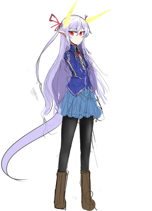 ドラゴンの日らしいからオリジナルで描いた(途中)竜娘たちをですね 