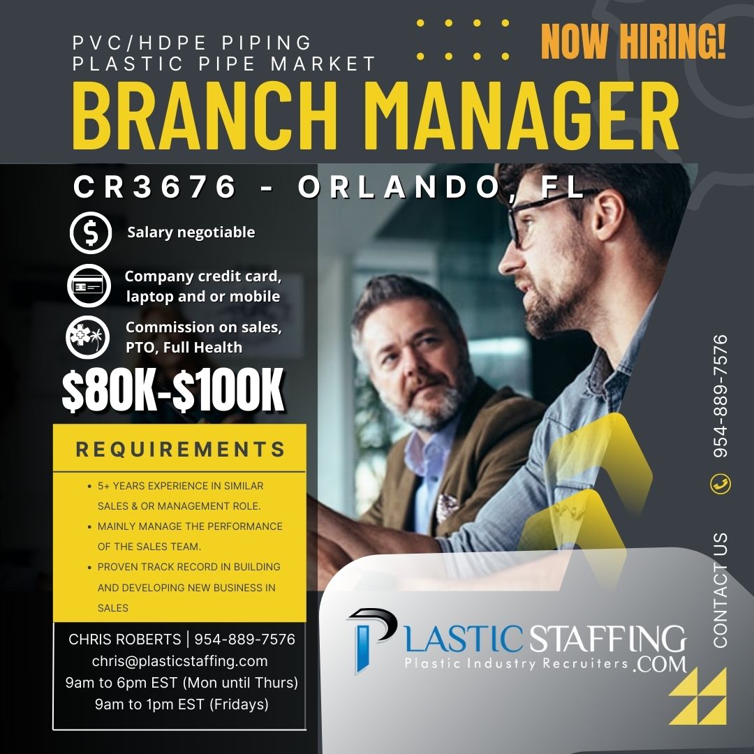 TalentGuruUSA's tweet photo. Contact CHRIS ROBERTS | 954-889-7576 / chris@plasticstaffing.com
#branchmanager #jobsinorlando #werehiring #plasticpipemarket #jobsinflorida #nowhiring #leadershipjobs #pvcpiping #hdpe https://t.co/rW3UvdRllr