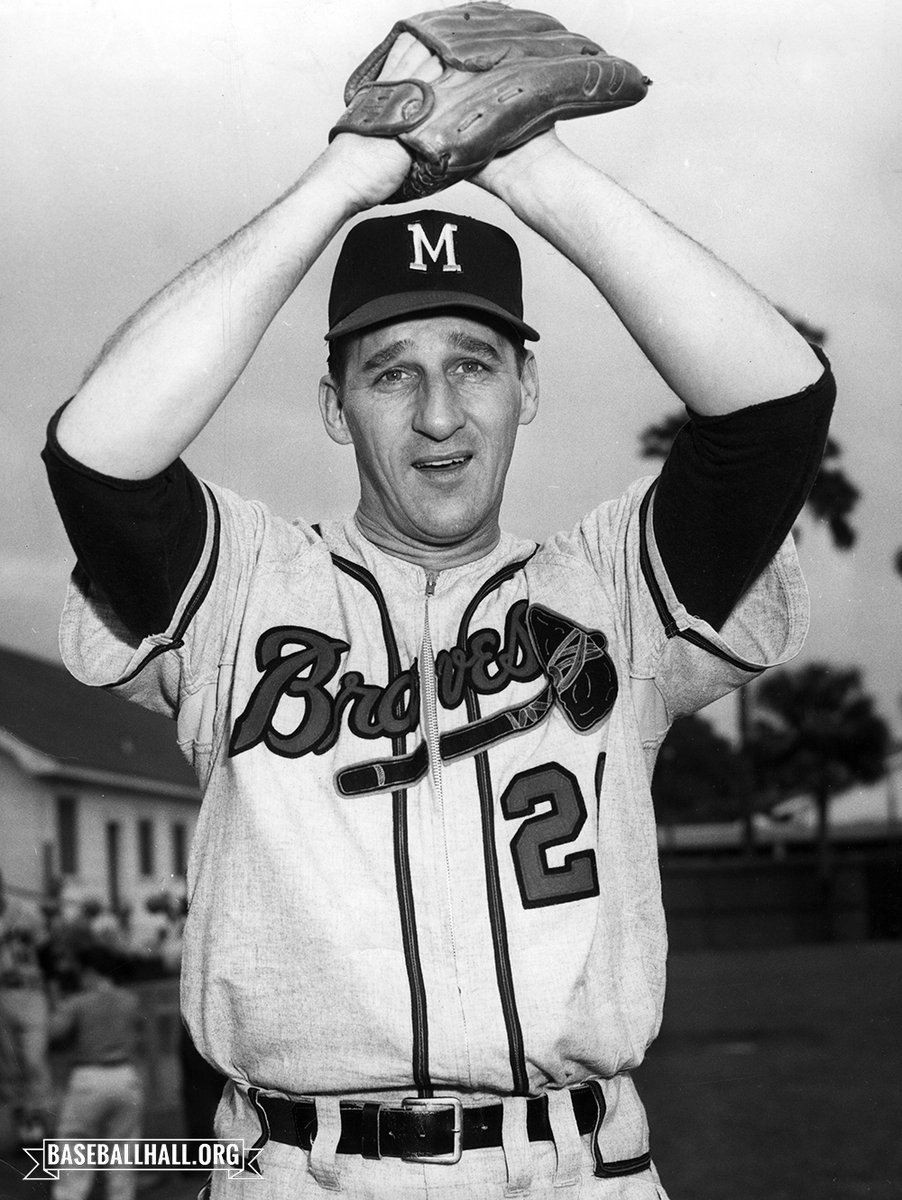 baseballhall's tweet photo. "Hitting is timing. Pitching is upsetting timing." – Hall of Famer and @Braves great Warren Spahn, who was born on this day in 1921. https://t.co/qE7kmf9Dmc