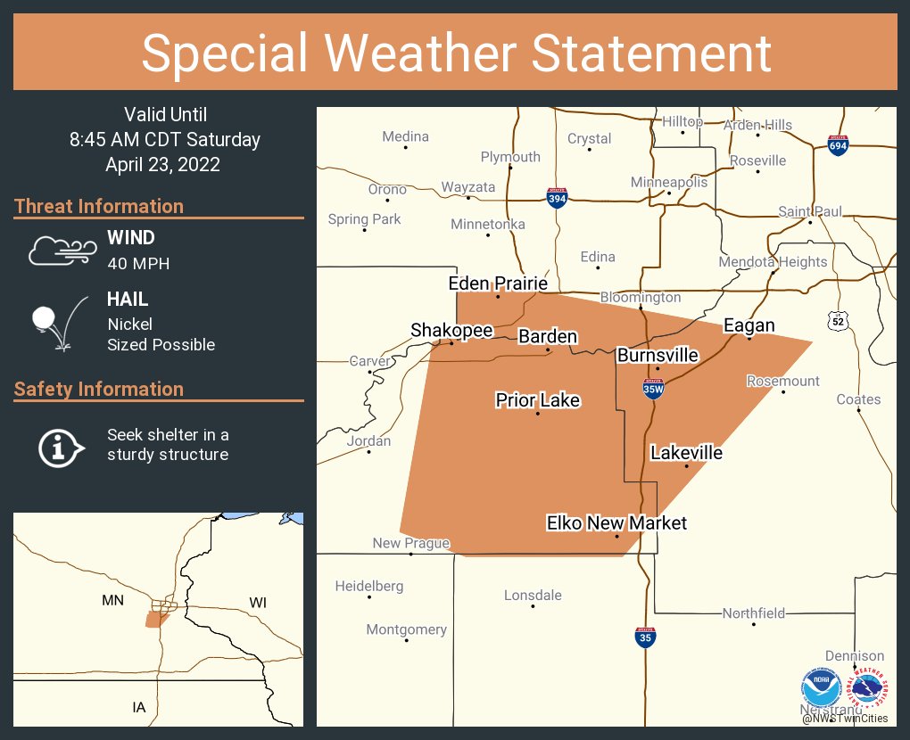 NWS Twin Cities on Twitter "A special weather statement has been